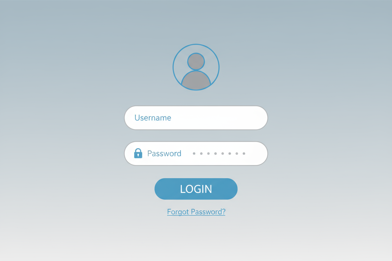 Afbeelding-idee: 💻 Screenshot of illustratie van een loginformulier / gebruiker met wachtwoordslot