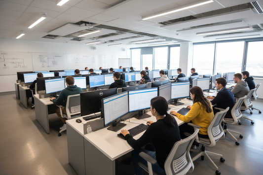 Studenten bezig met een IT examen